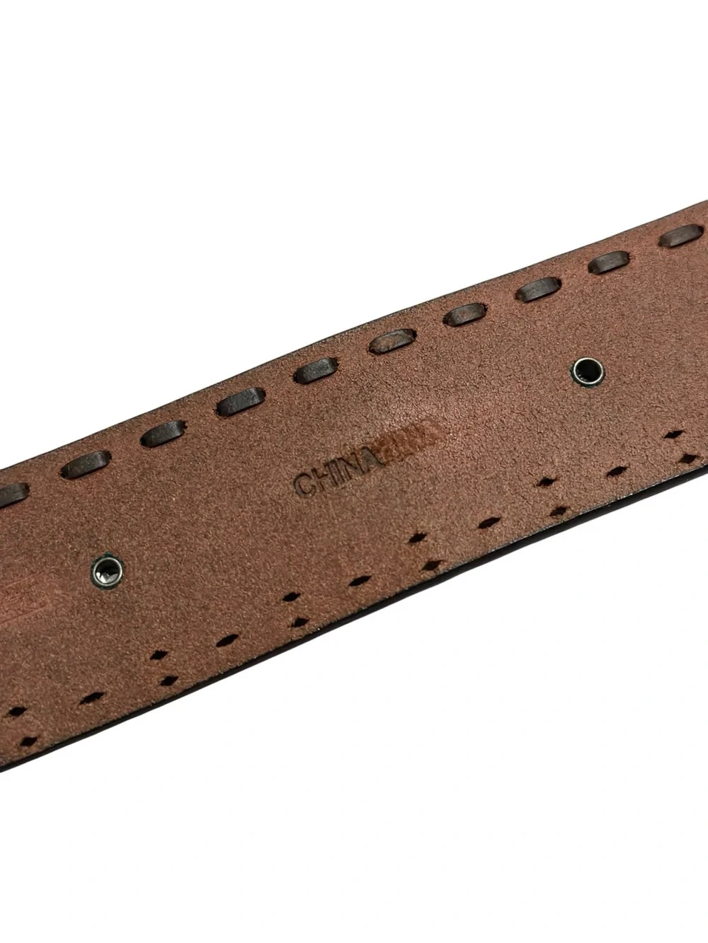 Vintage Fossil Ornate Jeweled Embroidered Brown Leather Belt y2k Medium